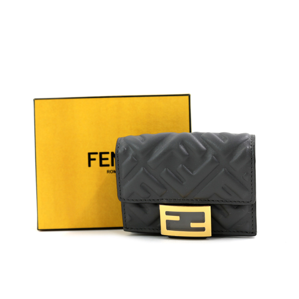 Fendi Portafoglio Pelle Grigia
