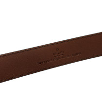 Gucci Cintura Bicolor Pelle Marrone e Oro