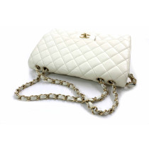 Chanel Jumbo Pelle Caviar Bianca