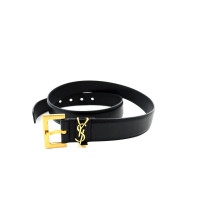 Saint Laurent Cintura Cassandre Pelle Nera