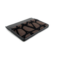 Valentino Portacarte Toile Iconographe e Pelle Marrone