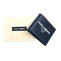 Dolce & Gabbana Portafoglio Bi-Fold Pelle di Vitello Blu