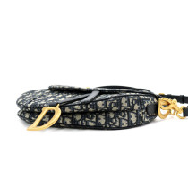 Dior Saddle Tela Jaquard Oblique Blu