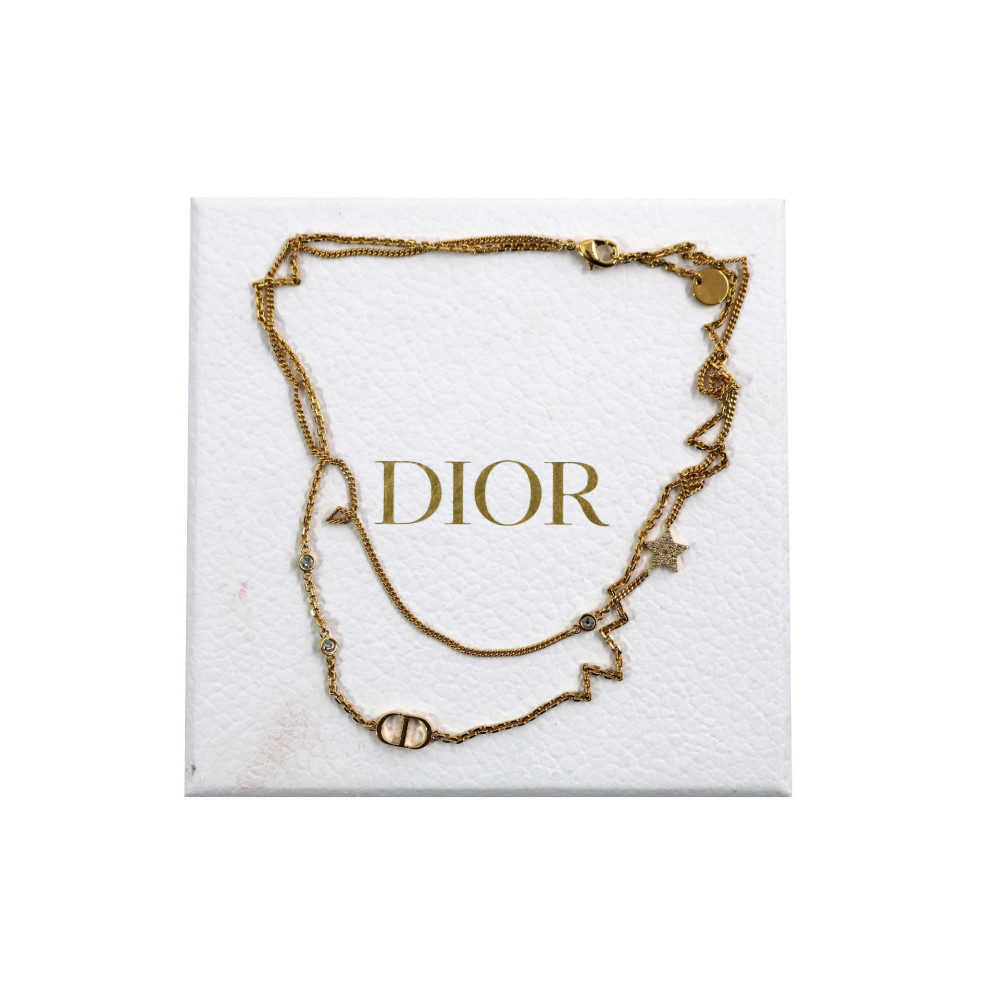 Dior Collana Doppia Petit CD Metallo Oro