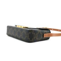 Celine Triomphe Long Pelle Marrone