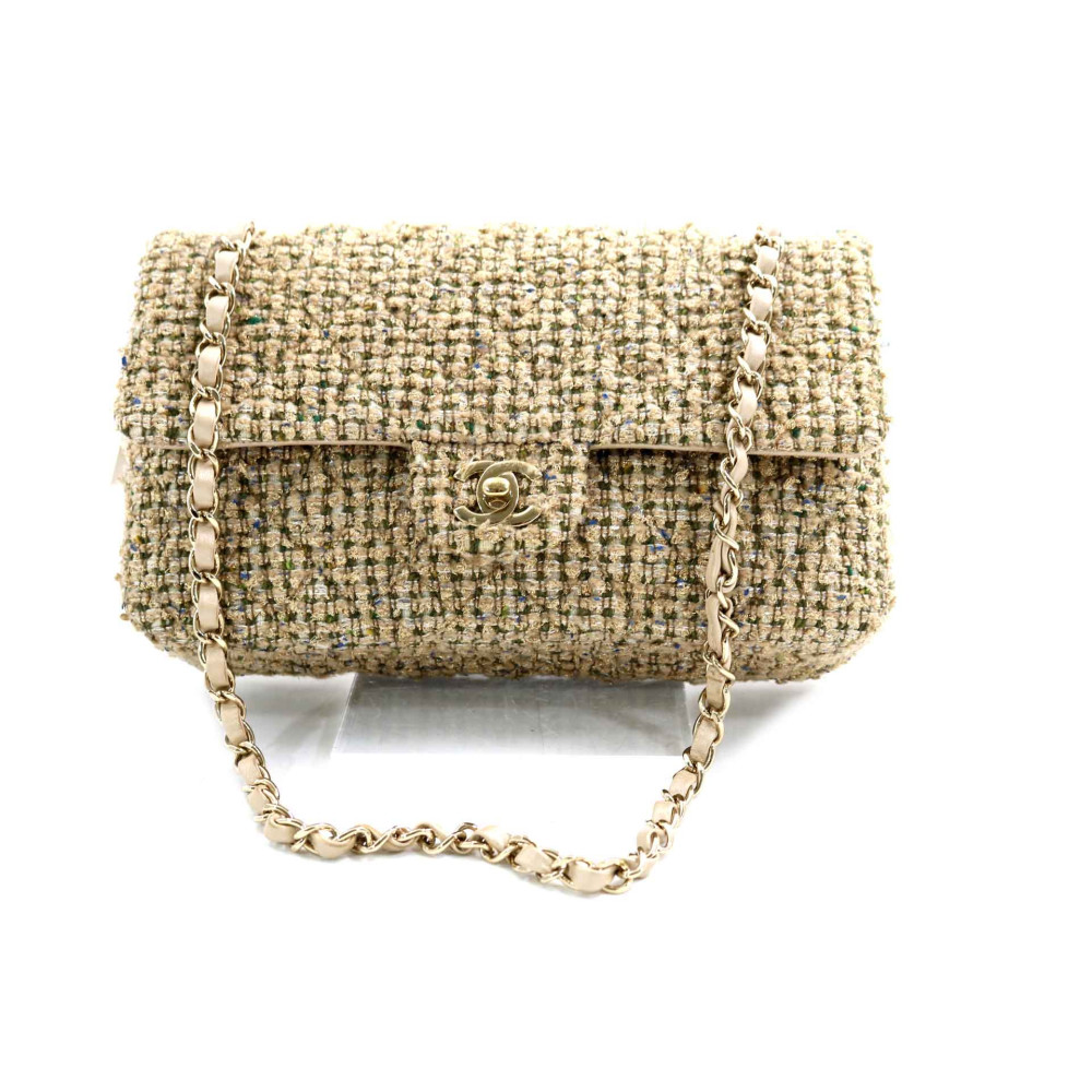 Chanel Timeless Tessuto Tweed Beige