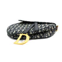 Dior Saddle Tela Jaquard Oblique Blu
