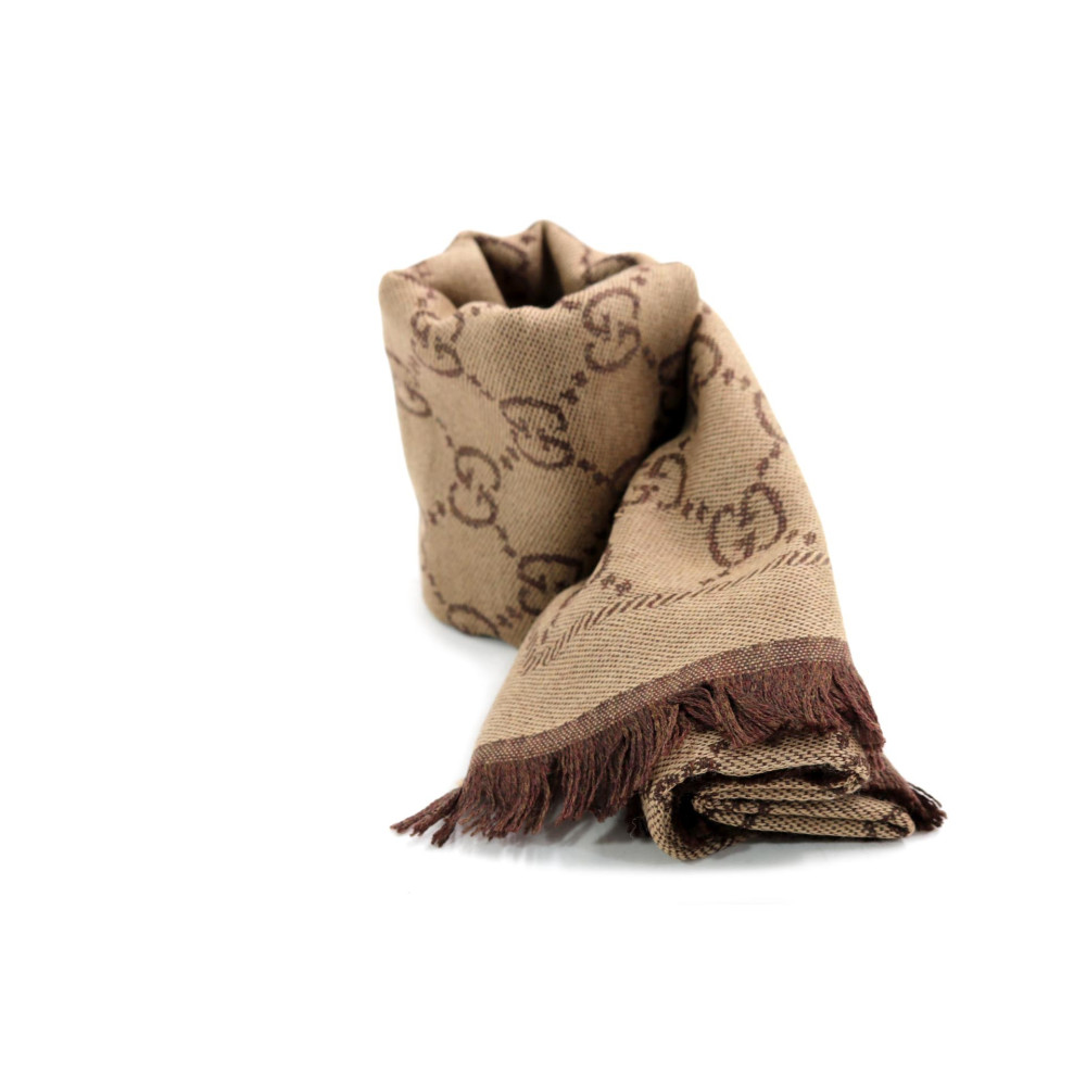 Gucci Sciarpa Lana Marrone