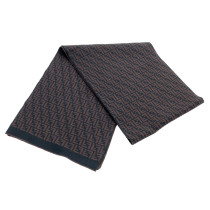 Fendi Sciarpa Zucchino Lana Marrone e Nero