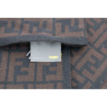 Fendi Sciarpa Zucca Lana Marrone e Nero