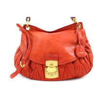 Miu Miu Coffer Goffrata Pelle Rossa Aranciata
