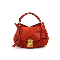 Miu Miu Coffer Goffrata Pelle Rossa Aranciata