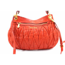 Miu Miu Coffer Goffrata Pelle Rossa Aranciata