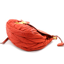 Miu Miu Coffer Goffrata Pelle Rossa Aranciata