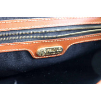 Fendi Tracolla Vintage Tela e Pelle Marrone