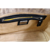 Fendi Linda Selleria Tessuto Jacquard e Cuoio Romano Beige e Nero