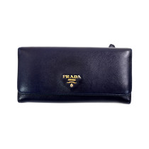 Prada Portafoglio Pelle Saffiano Blu