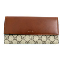 Gucci Portafoglio GG Beige e Pelle Marrone