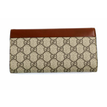 Gucci Portafoglio GG Beige e Pelle Marrone