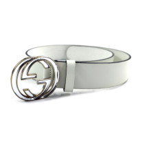 Gucci Cintura Bianca in Pelle lucida