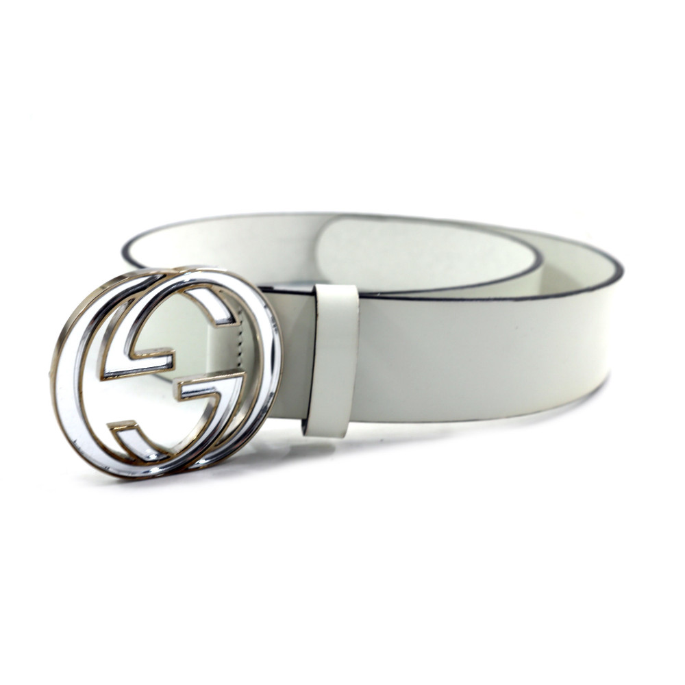Gucci Cintura Bianca in Pelle lucida
