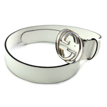 Gucci Cintura Bianca in Pelle lucida