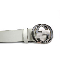 Gucci Cintura Bianca in Pelle lucida