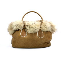 Prada Shopping Scamosciato e Pelliccia Marrone