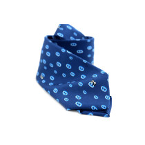 Hermes Cravatta Maillon Panda Seta Blu