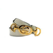 Gucci Cintura Horsebit Interlocking Pelle Bianca
