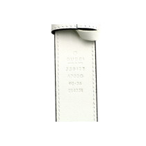 Gucci Cintura Horsebit Interlocking Pelle Bianca