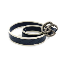 Gucci Cintura Pelle Blu e Bianca