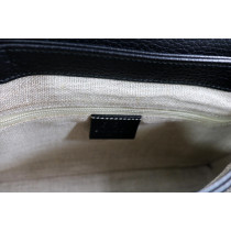 Gucci Interlocking Tracolla Pelle Martellata Nera