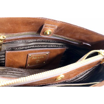 Prada Shopping Pelle di Vitello Shine Palissandro