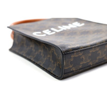 Celine Cabas Mini Vertical Tela Marrone