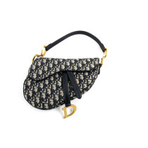 Dior Saddle Tela Jaquard Oblique Blu