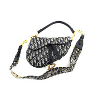 Dior Saddle Tela Jaquard Oblique Blu con Tracolla