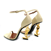 Saint Laurent Sandali Pelle Crema