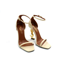 Saint Laurent Sandali Pelle Crema