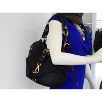 Prada Shopping Bag Pelle e Tessuto Nero