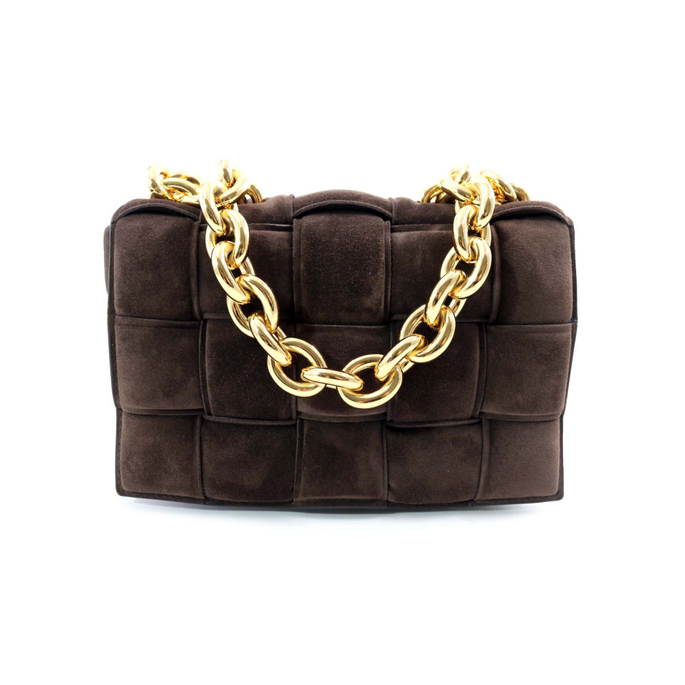 Bottega Veneta Cassette Padded Pelle Scamosciata Marrone
