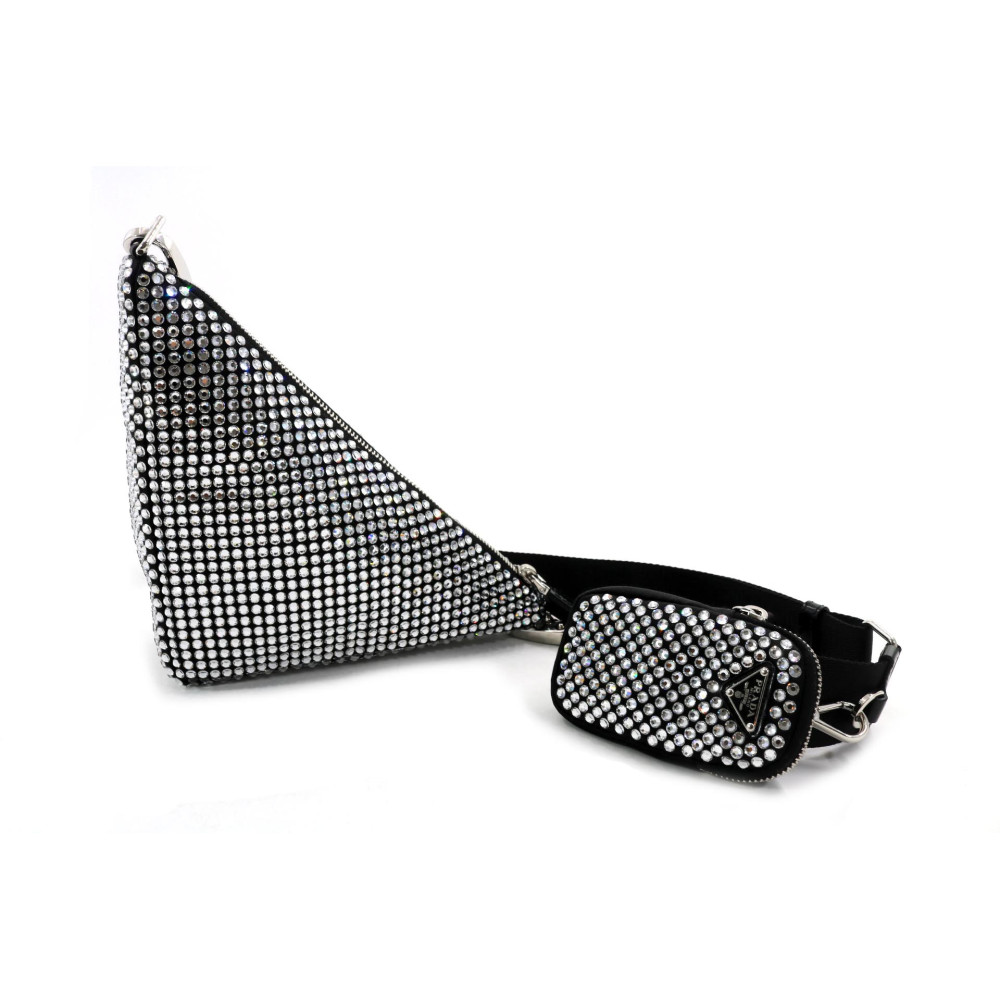 Prada Crystal Triangle Tela e Cristalli