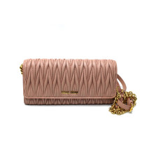 Miu Miu Pochette Gauffre Pelle Rosa Cipria