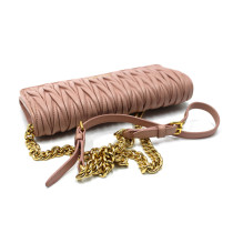 Miu Miu Pochette Gauffre Pelle Rosa Cipria