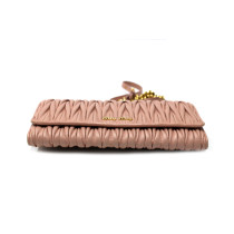 Miu Miu Pochette Gauffre Pelle Rosa Cipria