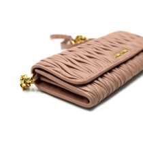 Miu Miu Pochette Gauffre Pelle Rosa Cipria