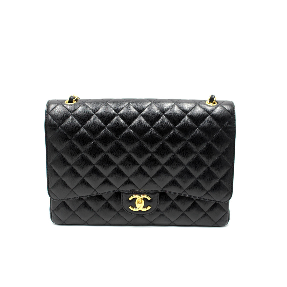 Chanel Maxi Jumbo Pelle Caviar Nera