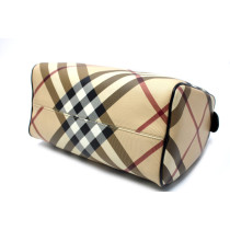 Burberry Check Beige Bowling Bag
