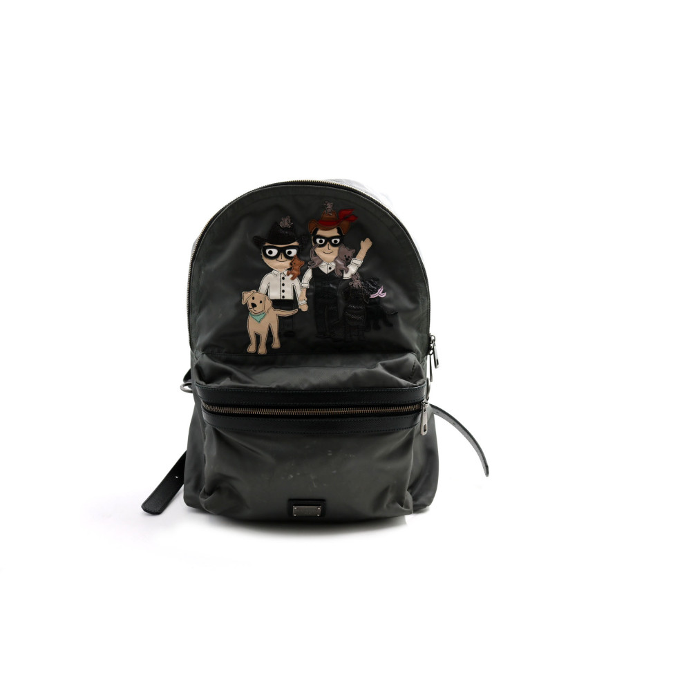 Dolce & Gabbana Zaino Tessuto e Pelle Grigia