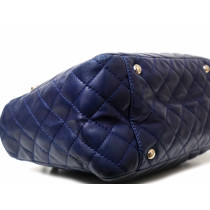 Chanel Chevron Pelle Blu Scuro